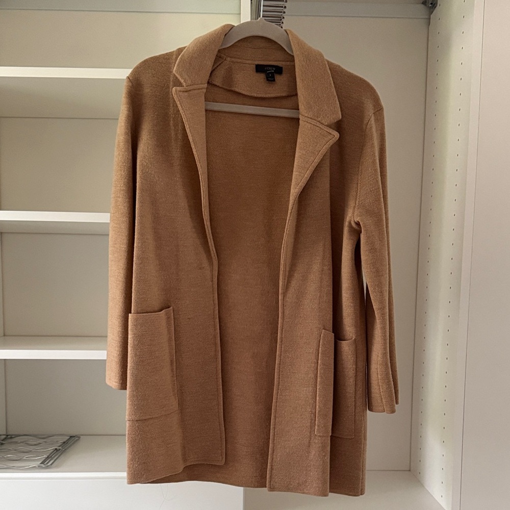 J. Crew Camel Open-Front Cardigan